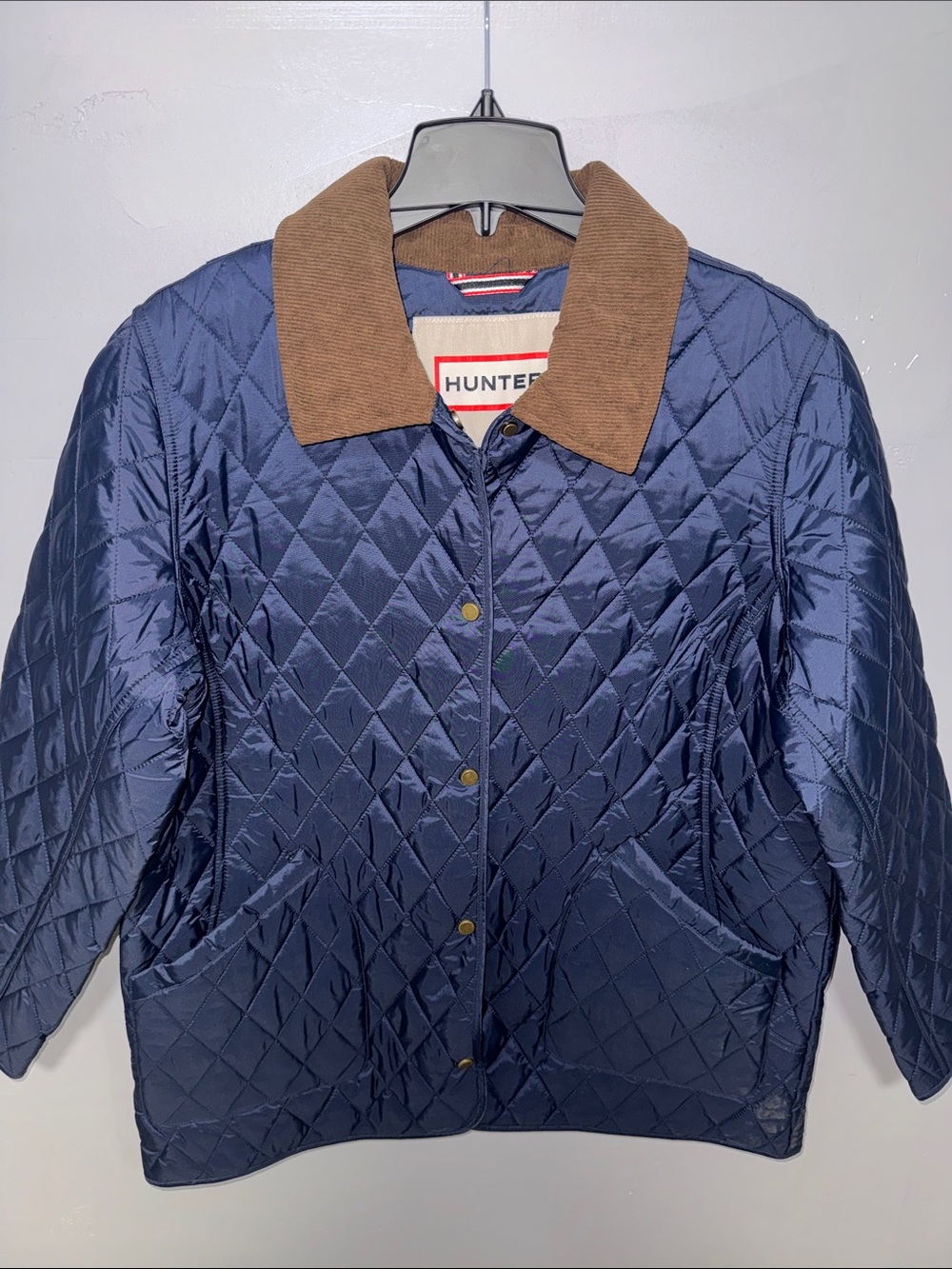 Hunter Quilted Navy Jacket with Brown Corduroy Collar🔥final price drop🔥